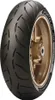 A motorcycle tire mounted on a gold rim, presented against a white background. Anteprima dell’immagine prodotto