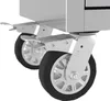 A close-up view of the wheels and locking mechanism of a workshop cart. Produktbild-Vorschau