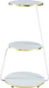 A three-tiered side table with a white and gold marbled design. Produktbild-Vorschau