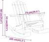 A diagram showing the dimensions of a rocking chair. Náhľad obrázku produktu