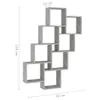 vidaXL Étagère cube gris béton 90x15x119 cm Bois composite Voir les images du produit 7