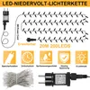 Diagram showing features and specifications of an LED string light. Produktbild-Vorschau