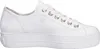 A side view of a white leather sneaker with a platform sole. Anteprima dell’immagine prodotto