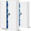Two white metal filing cabinets filled with blue binders, shown from a slightly angled front view. Anteprima dell’immagine prodotto