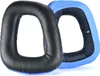 Two ear pads for headphones, one black and one blue, are shown against a white background. Anteprima dell’immagine prodotto