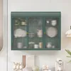 Wandschrank 90x20x70 cm Dunkelgruen 3-tueriger Glas + Produktbild-Vorschau 3
