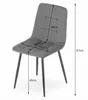 Sedia KARA - velluto beige / gambe nere x 3 Anteprima dell’immagine prodotto 1