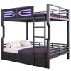 Merax Eisenbett Hochbett 140x200cm mit LED Beleuchtung und Produktbild-Vorschau 8