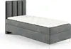 Sofello Boxspringbett 90x200 cm Grau Velour Samt goldene Produktbild-Vorschau 1