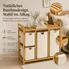 Wäschekorb 4 Fächer 150 L mit Bambusablage, Wäschesammler Produktbild-Vorschau 3