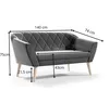 A diagram showing the dimensions of a gray sofa. Náhľad obrázku produktu