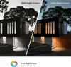 A split image showing a modern house at night, with one side in black and white night vision and the other in color night vision. Produktbild-Vorschau