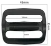 Abmessungen großer Gurtversteller 46x35 mm – Skizze mit 38 mm Durchzug für breite Riemen. Produktbild-Vorschau