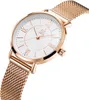 Alienwork Armbanduhr Damen Roségold Metall Mesh Armband Produktbild-Vorschau 2