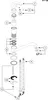 An exploded diagram of a kitchen faucet assembly, showing all the individual parts with numbered labels. Produktbild-Vorschau