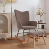 vidaXL Schaukelstuhl mit Hocker Stoff Taupe Produktbild-Vorschau 12