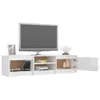 Mobile TV bianco lucido 140x40x35,5 cm Materiale a base di Anteprima dell’immagine prodotto 11