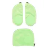 Three neon green zippered pouches are arranged on a white background. Two are positioned side-by-side at the top, and one is centered below them. Produktbild-Vorschau