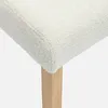 Set 4 sedie in tessuto bouclé con gambe in legno, Bianco Anteprima dell’immagine prodotto 3