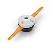 A product shot of a grass trimmer head with orange blades. Produktbild-Vorschau