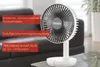 Der Unold TISCHVENTILATOR BREEZY, ein moderner batteriebetriebener Tischventilator mit rundem Gitter Anteprima dell’immagine prodotto