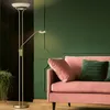 LED Designklassiker Deckenfluter Messing mit Leselampe Produktbild-Vorschau 12