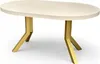 Ausziehbarer runder Esstisch KASCHMIR Ø100–300 cm – Goldene Produktbild-Vorschau 4