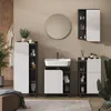 A modern bathroom vanity set with a sink, cabinets, and a mirror. Náhled obrázku produktu