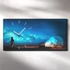 Wandbild Leinwand Bilder Wanduhr Geräuschlos 60x30 Malerei Produktbild-Vorschau 2