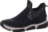 A single black boot with a colorful balloon pattern on the side, set against a white background. Voir les images du produit