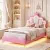 INONEFT Polsterbett Kinderbett 90x200cm, Prinzessin Bett Produktbild-Vorschau 2