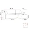 A diagram showing the dimensions of a sectional sofa. Produktbild-Vorschau
