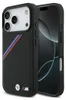A black iPhone case with the BMW M tricolor stripe and logo is shown next to an iPhone. Anteprima dell’immagine prodotto