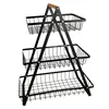 DECCARO cesto di frutta etagere, 3 livelli, nero, grande Anteprima dell’immagine prodotto 3