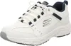 A white and blue Skechers sneaker is shown from a side angle against a white background. Anteprima dell’immagine prodotto