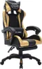 vidaXL Gaming-Stuhl mit RGB LED-Leuchten Gold und Schwarz Produktbild-Vorschau 2