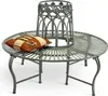 DanDiBo Tree Bench Round Metal Weatherproof Grey 96590 Podgląd zdjęcia produktu 1