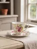 Clayre & Eef Šálek s podšálkem 200 ml Bílý porcelán Květiny Náhled obrázku produktu 5