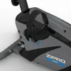 Close-up view of the pedal and branding on a stationary exercise bike. Produktbild-Vorschau