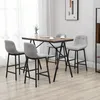 HOMCOM Bartisch mit Barhocker Set, Küchentisch, 5-teilig Produktbild-Vorschau 2