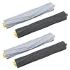 Four replacement brush rollers for an iRobot Roomba vacuum cleaner, two gray and two black, arranged diagonally on a white background. Produktbild-Vorschau