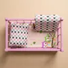 Ein Puppenbett aus Holz, eine rosa Wiege mit grauer Produktbild-Vorschau 3