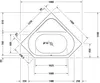 Duravit D-Code hoekbad, 140 x 140 cm Productafbeelding-voorbeeld 9