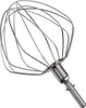 A close-up studio shot of a stainless steel whisk attachment for a kitchen mixer. Náhľad obrázku produktu