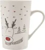 Zimný hrnček z porcelánu s motívom sobov, vhodný do Náhľad obrázku produktu 1