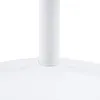Close-up of the base of a white table leg and the table surface. Voir les images du produit