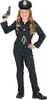 A young girl dressed in a police costume, holding a toy gun. Podgląd zdjęcia produktu
