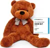 Lumaland Riesen XXL-Teddybär mit Knopfaugen und Schleife - Produktbild-Vorschau 1