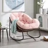 Fauteuil à bascule d'extérieur en rotin avec coussin et Voir les images du produit 1