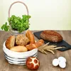 LifeStyle Brotkorb Ø23,5cm rund Metall Körbchen Stoff Beige Produktbild-Vorschau 3